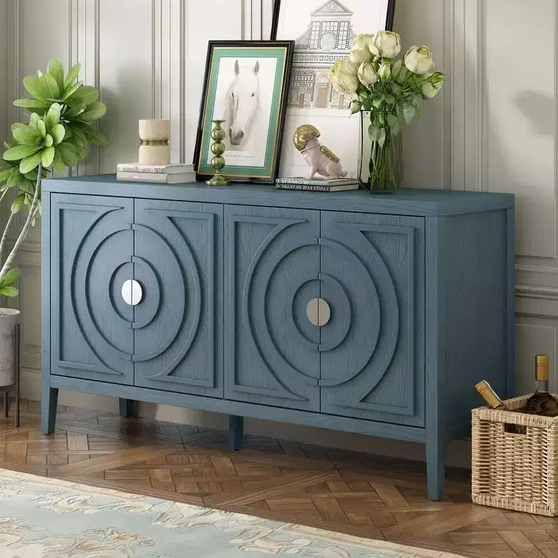 Grand buffet élégant à 4 portes et 4 étagères