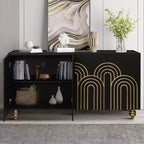 Meuble buffet élégant à 4 portes et 4 étagères