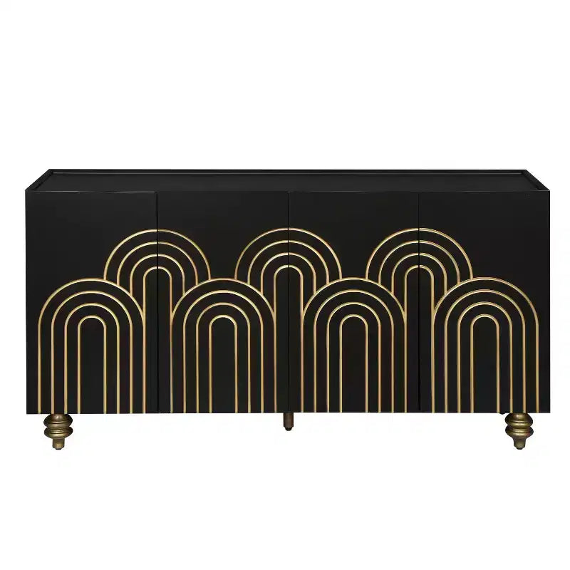 Meuble buffet élégant à 4 portes et 4 étagères