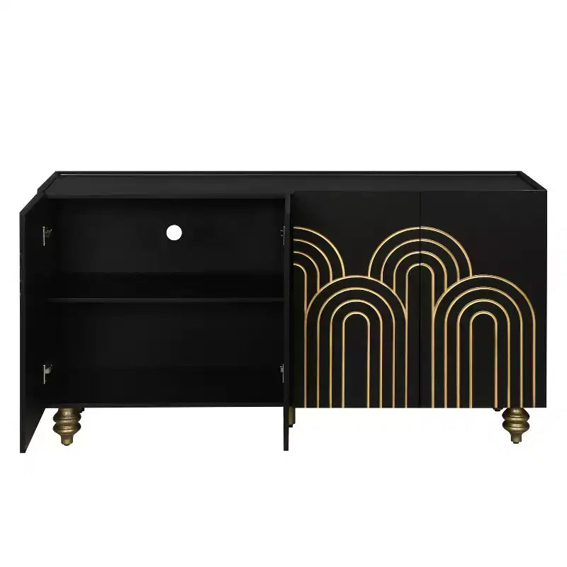 Meuble buffet élégant à 4 portes et 4 étagères