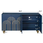 Meuble buffet élégant à 4 portes et 4 étagères