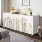 Meuble buffet élégant à 4 portes et 4 étagères