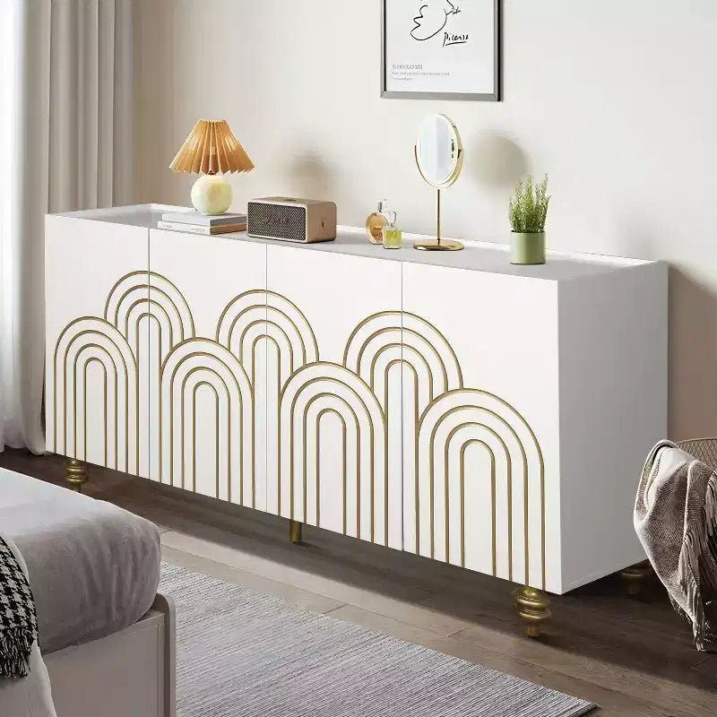 Meuble buffet élégant à 4 portes et 4 étagères