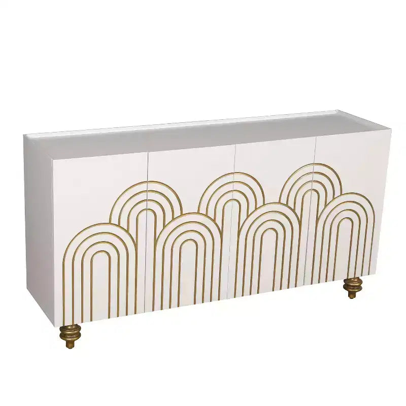 Meuble buffet élégant à 4 portes et 4 étagères