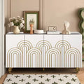 Okak Elegent Sideboard Cabinet, Bufft Cabinet with 4 Doors and 4 Shelves, Storage Cabinet for Living Room, Dining Room