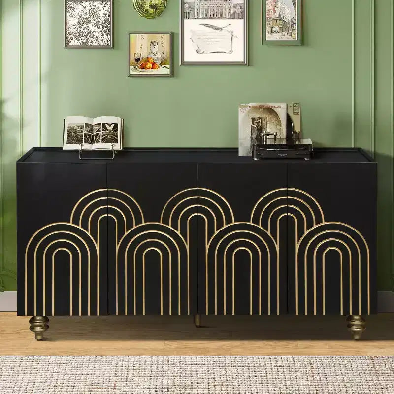 Meuble buffet élégant à 4 portes et 4 étagères