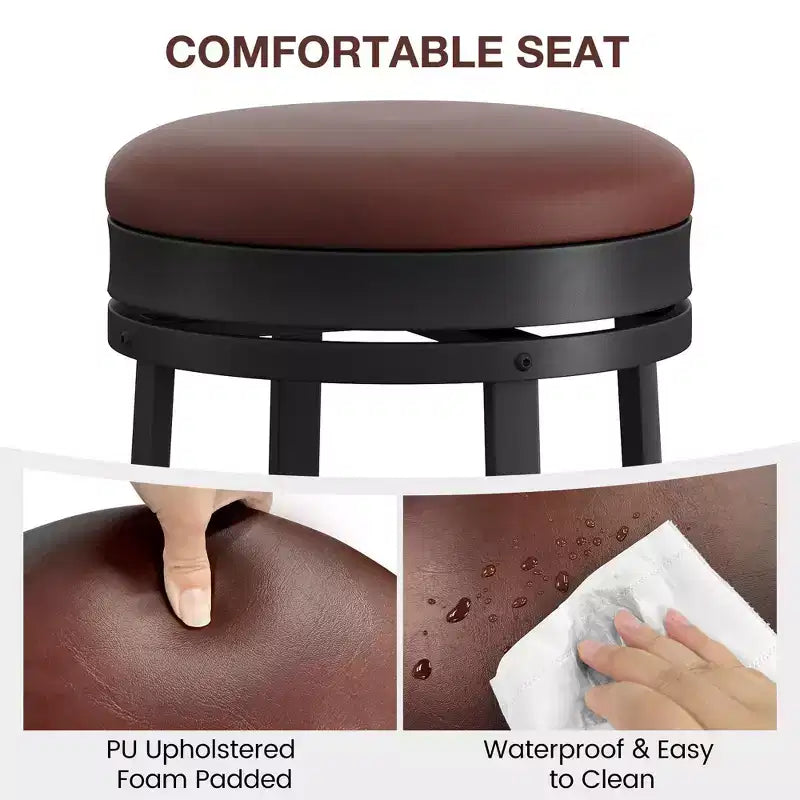 Tabouret de bar 24,4 po - Tabourets de comptoir pivotants ronds sans dossier