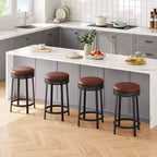 Tabouret de bar 24,4 po - Tabourets de comptoir pivotants ronds sans dossier