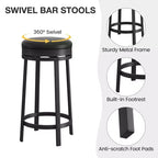 Tabouret de bar 24,4 po - Tabourets de comptoir pivotants ronds sans dossier