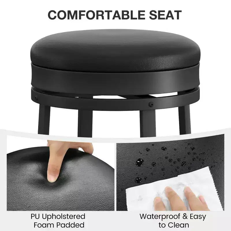 Tabouret de bar 24,4 po - Tabourets de comptoir pivotants ronds sans dossier