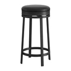 TruAIR 24.4 Bar Stool - Backless Round Swivel Counter Stools with PU Leather for Kitchen Island & Home Bar