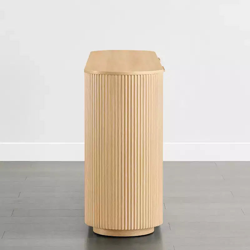 Buffet moderne de 70 pouces de large avec colonnes semi-cylindriques
