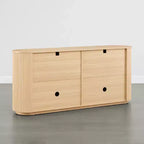 Buffet moderne de 70 pouces de large avec colonnes semi-cylindriques