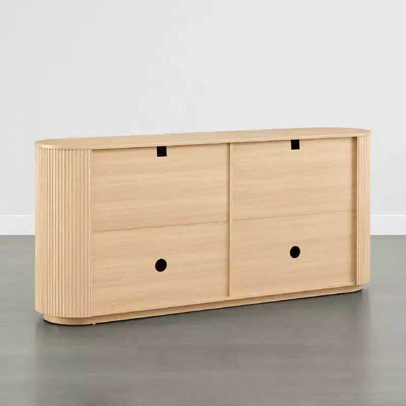 Buffet moderne de 70 pouces de large avec colonnes semi-cylindriques