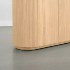 Buffet moderne de 70 pouces de large avec colonnes semi-cylindriques