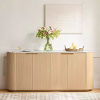 Buffet moderne de 70 pouces de large avec colonnes semi-cylindriques