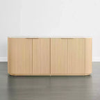 Buffet moderne de 70 pouces de large avec colonnes semi-cylindriques
