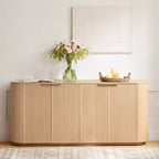 Buffet moderne de 70 pouces de large avec colonnes semi-cylindriques