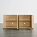 Buffet moderne de 70 pouces de large avec colonnes semi-cylindriques