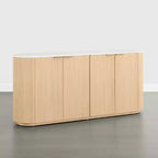 Buffet moderne de 70 pouces de large avec colonnes semi-cylindriques