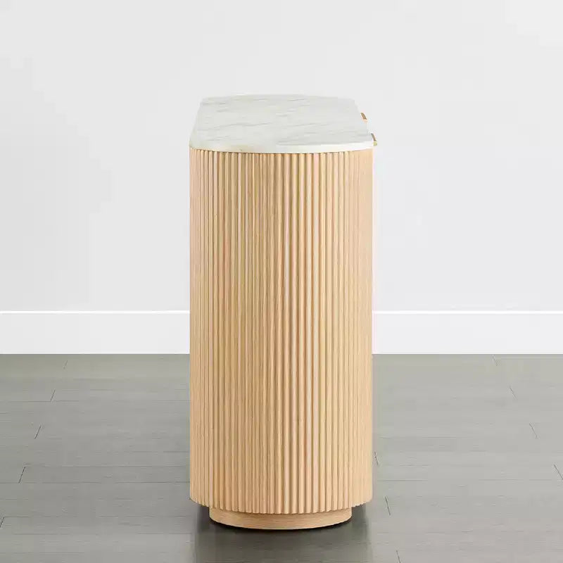 Buffet moderne de 70 pouces de large avec colonnes semi-cylindriques