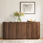 Buffet moderne de 70 pouces de large avec colonnes semi-cylindriques