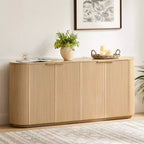 Buffet moderne de 70 pouces de large avec colonnes semi-cylindriques