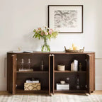 Buffet moderne de 70 pouces de large avec colonnes semi-cylindriques