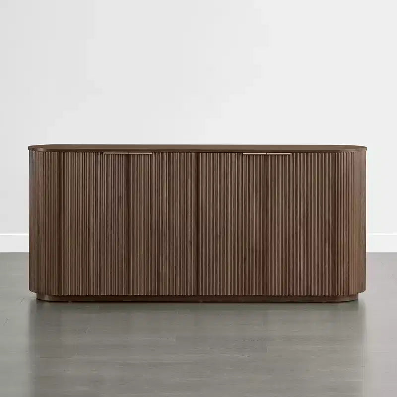 Buffet moderne de 70 pouces de large avec colonnes semi-cylindriques