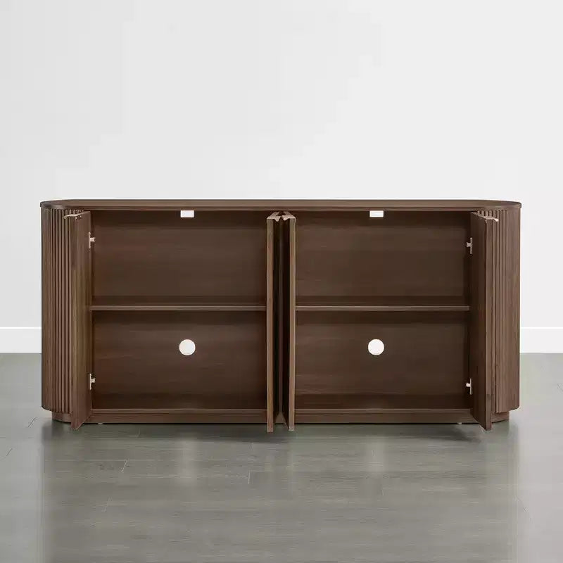 Buffet moderne de 70 pouces de large avec colonnes semi-cylindriques