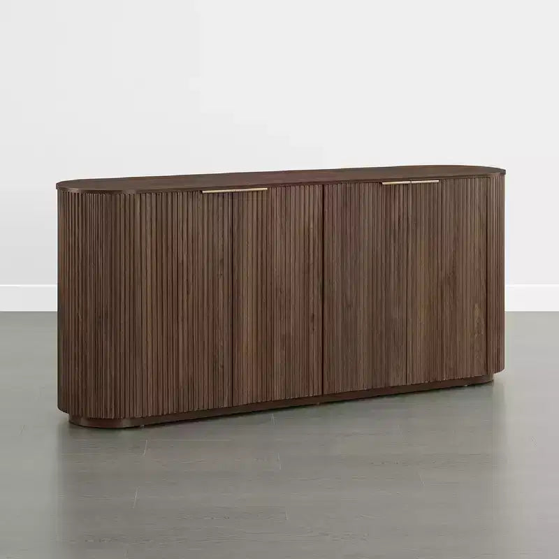 Buffet moderne de 70 pouces de large avec colonnes semi-cylindriques