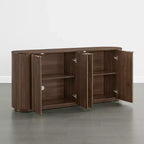 Buffet moderne de 70 pouces de large avec colonnes semi-cylindriques