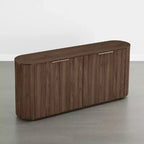 Buffet moderne de 70 pouces de large avec colonnes semi-cylindriques