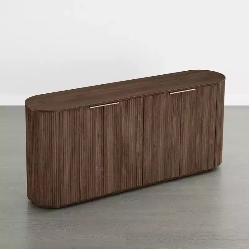 Buffet moderne de 70 pouces de large avec colonnes semi-cylindriques
