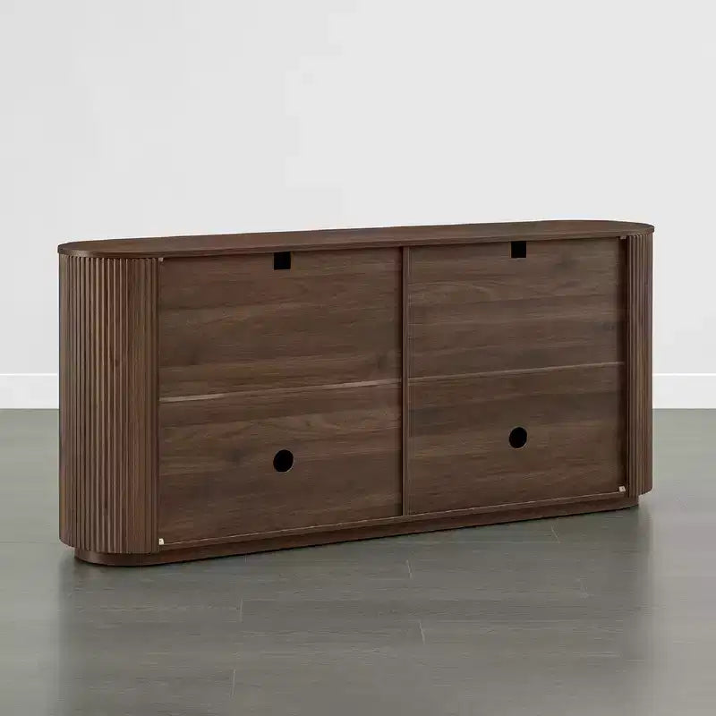 Buffet moderne de 70 pouces de large avec colonnes semi-cylindriques
