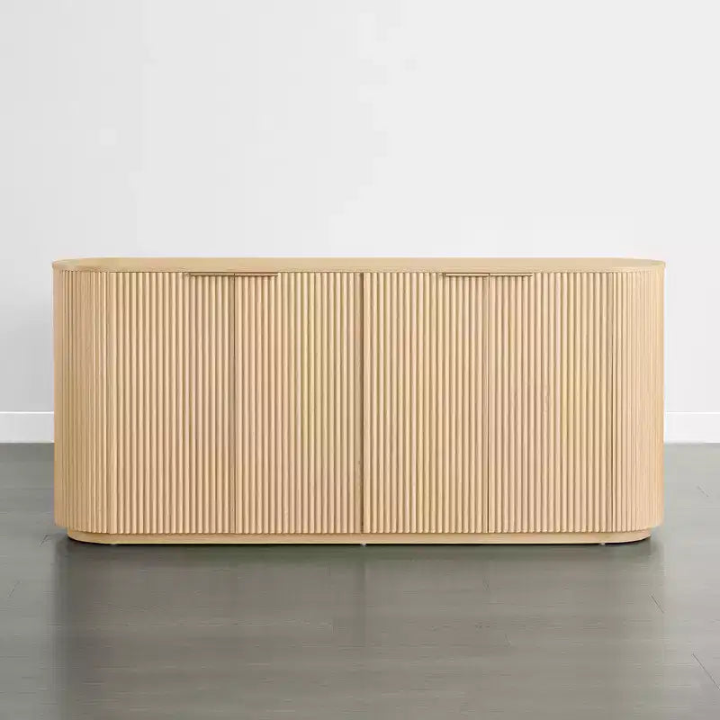 Buffet moderne de 70 pouces de large avec colonnes semi-cylindriques