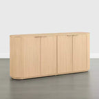 Buffet moderne de 70 pouces de large avec colonnes semi-cylindriques