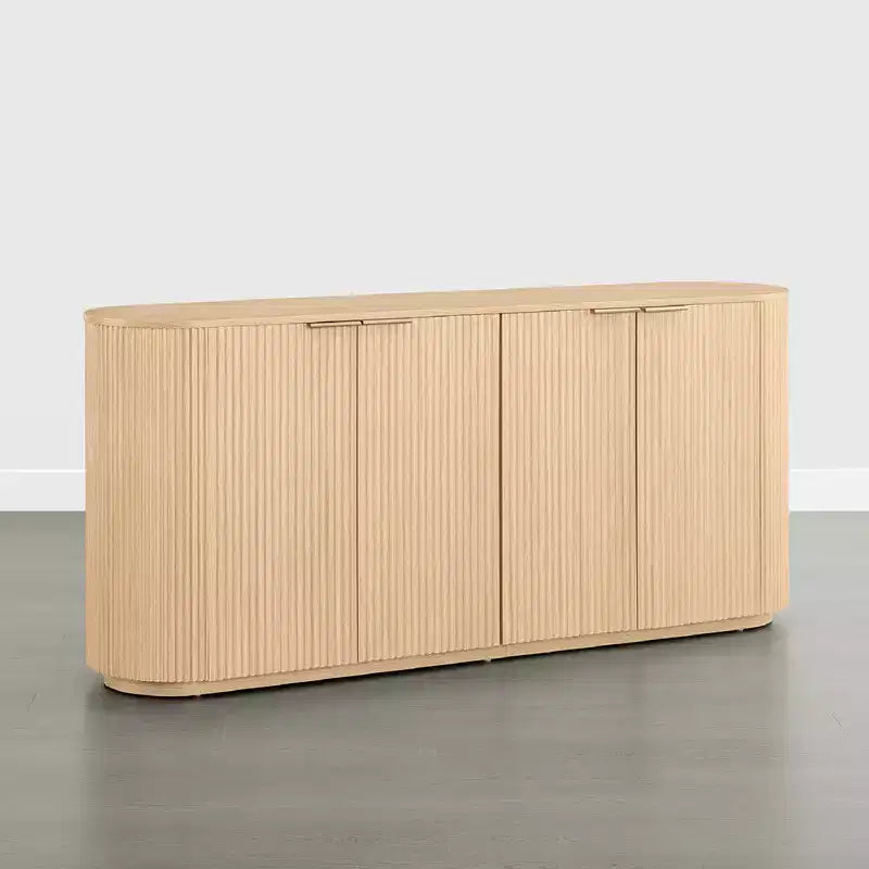 Buffet moderne de 70 pouces de large avec colonnes semi-cylindriques