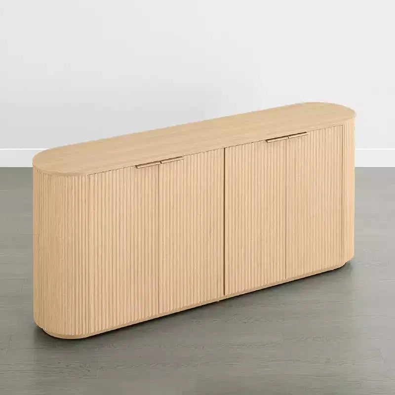 Buffet moderne de 70 pouces de large avec colonnes semi-cylindriques