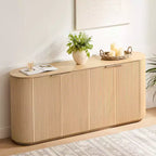 Spruce & Spring 70-inch Wide Modern Sideboard Cabinet with Semi-Cylindrical Columns