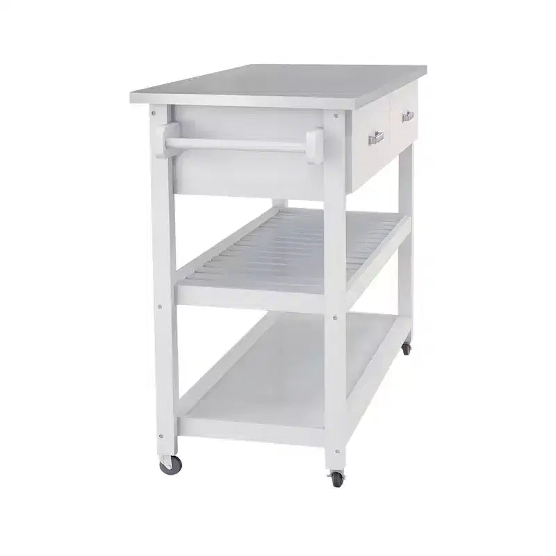 Chariot de cuisine moderne avec plateau en acier inoxydable