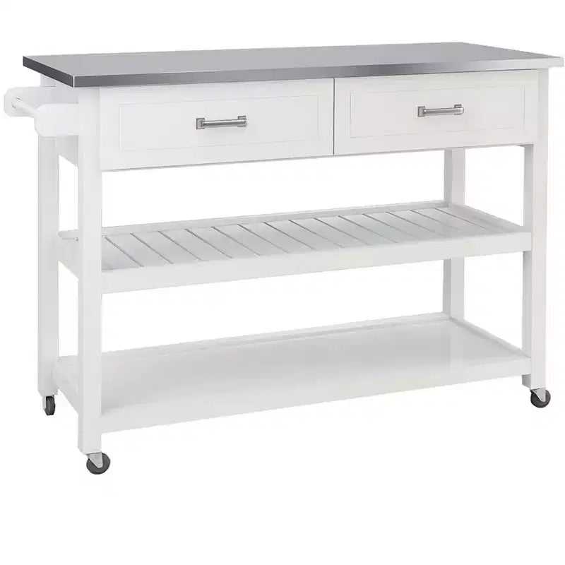 Chariot de cuisine moderne avec plateau en acier inoxydable
