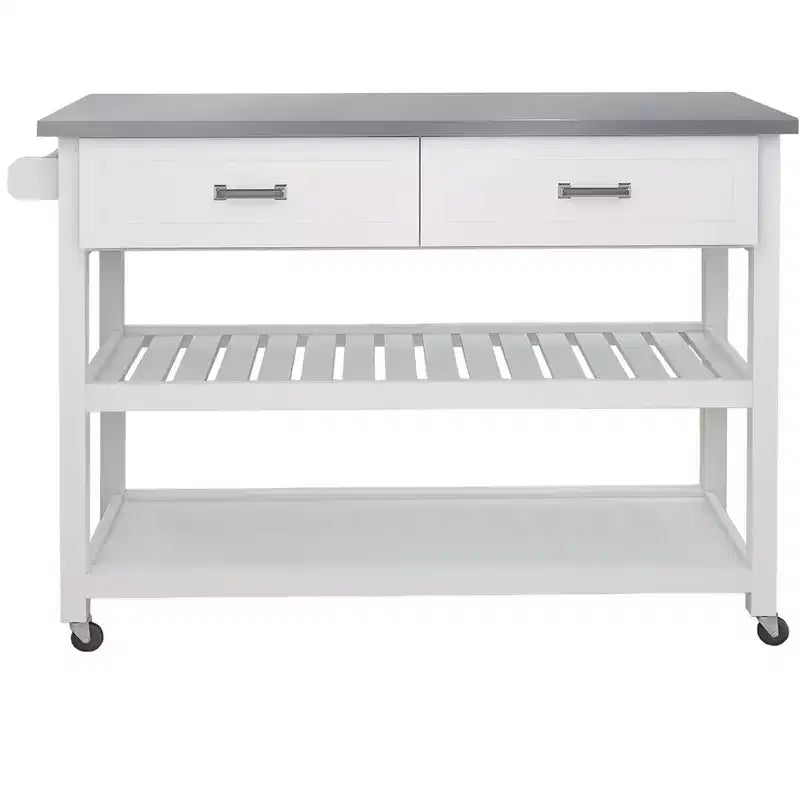 Chariot de cuisine moderne avec plateau en acier inoxydable