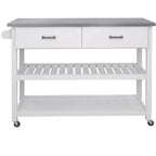 Chariot de cuisine moderne avec plateau en acier inoxydable