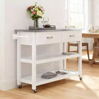 Chariot de cuisine moderne avec plateau en acier inoxydable