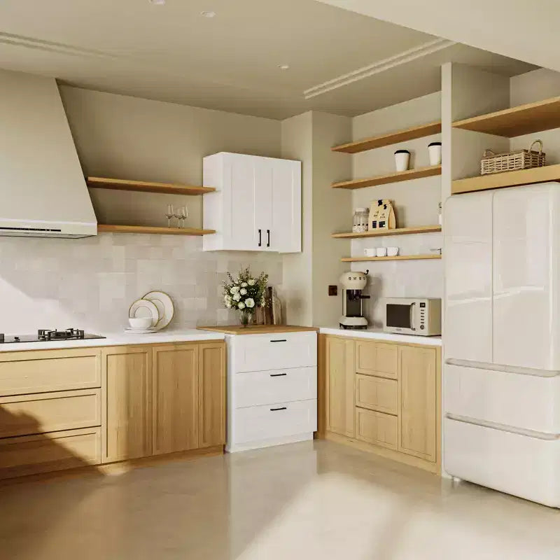 Meuble de cuisine blanc polyvalent, armoire murale, garde-manger
