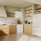 Meuble de cuisine blanc polyvalent, armoire murale, garde-manger
