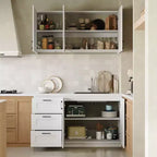 Meuble de cuisine blanc polyvalent, armoire murale, garde-manger