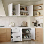 Meuble de cuisine blanc polyvalent, armoire murale, garde-manger