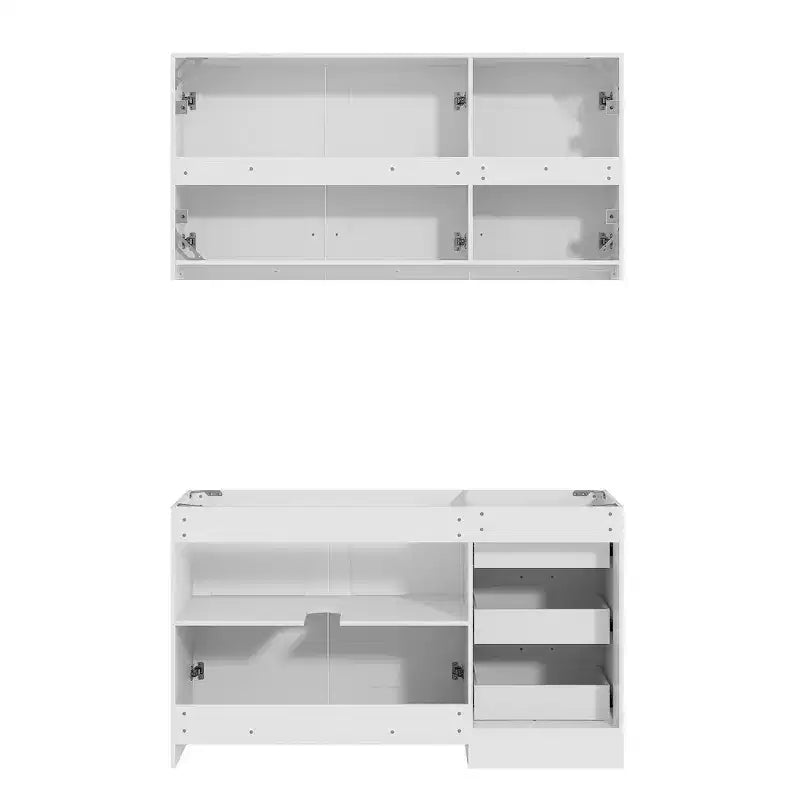 Meuble de cuisine blanc polyvalent, armoire murale, garde-manger